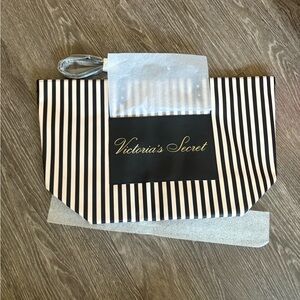 Victoria's Secret Black and White Striped Tote